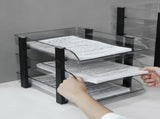 Desk File Letter Tray Layered Classified Documents Rack Acrylic Office Storage Rack Dark Black 3 V1294-YM0626-3117220312912