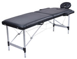 YES4HOMES 2 Fold Portable Aluminium Massage Table Massage Bed Beauty Therapy Black V278-ALUM-2FOLD-MTA02-BK