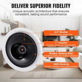 VEVOR 4 PCs 165.1 mm Bluetooth in Ceiling Speakers, 150W, Flush Mount Ceiling & in-Wall Speaker V952-DPXDYSQ65YCSYB22LV3