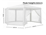 Instahut Gazebo 2x2m Marquee Wedding Party Tent Outdoor Camping Mesh Wall Canopy Shade Gazebos White GAZEBO-WED-C-FG-222-WH