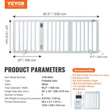 VEVOR Free Standing Dog Gate, 24" H x 60" W Freestanding Pet Gate, 3 Panels Foldable Dog Gate for V952-KZDMZCWMBSMZ75YGXV0