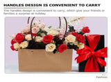 10 pcs Kraft Flower Gift Bag Floral Bouquet Tote Carrier Bag Flower Wrapping Bag with Handle V1366-AZ2-W-13645