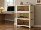 CARLA HOME 3 Tier Stackable Storage Cabinet with Wheels White - Storage Box - Plastic V178-36499