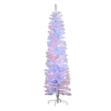 Candy Floss White 1.8m Pre-Lit Multicolour Slim Christmas Tree 112_OPCW6