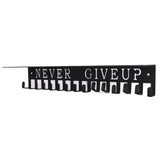 Medal Display Hanger Never Give Up Sturdy Shelf with Hooks Wall Mount Medal Holder Rack Frame V1294-YM0901-3117240088011