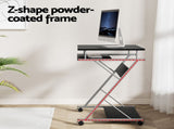 Artiss Computer Desk Mesh Office Chair Set Desks with Keyboard Shelf Try Black MET-DESK-105-2013-BK
