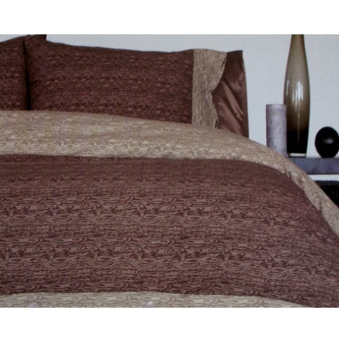 Essentially Home Living Moray Chocolate Quilt Cover Set Double V442-INT-QUILTCS-MORAY-CHOCOLATE-DS