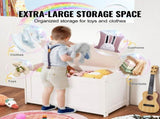 Kids Toy Storage Bench Wooden Toy Box Chest 32.68 x 17.91 x 24.02" White V952-XTETCWDYHLBC1UNIRV0