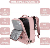 40L Travel Backpack Cabin Bag, Dry Wet Sorting, with Luggage Strap, 42 x 30 x 20 cm, Beige V1188-MS-325-0355