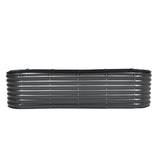 Metal Raised Garden Bed, 8 x 2 x 2 ft Outdoor Galvanized Box, with Open Bottom, Large Oval V952-JSYHZZCTYXSH1MOSLV0