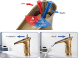 1Pcs Retro Brass Waterfall Bathroom Faucet, Waterfall Basin Faucet, Antique Bathroom Mixer Tap, Hot V1263-JX-3180