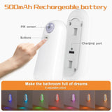 2-in-1 Motion Sensor Night Light with Toilet Light Function, 8 Color RGB Glow, Waterproof V1341-ZY-D4UEBA52-3PCS
