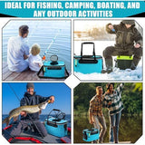 10 Gallon Foldable Fishing Bucket Portable Aerator EVA Live Bait Bucket Quiet Air Pump - Black V1107-133-98516-BLK-10GALLON