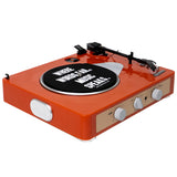 Gadhouse Brad MKII Record Player - Tangerine + Bundled Record Storage Crate V398-GAD0105-BSC