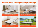 Rollaway Bed, 96.5 cm x 190 cm Folding Bed with 10 cm Mattress, Twin Size Foldable Bed with Sturdy V952-ZDC38YC4INCHYORRBV0