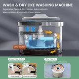 Premium Microfiber Round Mop Bucket Set w/ Clean & Dirty Water Separation 360 Degree - White V563-75256