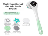 Green Electric 360&degRotating Shower Brush with Long Handle for Back Scrubbing - IPX7 Waterproof V888-ELOSUNG45098