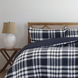 Ardor Ronan Navy Plaid Jacquard Quilt Cover Set King V442-INT-QUILTCS-RONAN-NAVY-KI