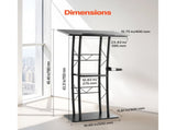 Podium Stand, 1180 mm Metal Lectern, Curved Standing Podium with Wide Reading Surface, Open Storage V952-JT1CGKJS47INZX1A5001V0