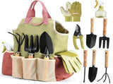 10Piece HeavyDuty Gardening Tools Set, Complete Garden Hand Tool Kit with Storage Tote Bag, V1188-MS-901-007