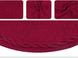 Knitted Christmas Tree Skirt & Santa Stocking Combo Set Festive Holiday Home Decor Reusable Xmas V888-ELOSUNG54465