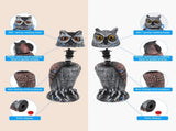 2 Pack Fake Owl Decoys to Scare Birds Away, Rotating Head Bird Deterrents, Nature Enemy Scarecrow V1258-DP02-C-330