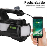 1200LM LED Flashlight Rechargeable Adjustable Torch with 4 Modes Super Bright Handheld Light V1263-JX-4311