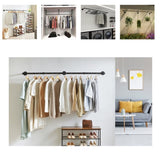 Industrial Iron Pipe Clothes Rail Vintage Wall Shelf V178-66745