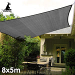 Wallaroo Outdoor Sun Shade Sail Canopy Grey Rectangle 8 x 5M GYSS-8X5