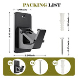 8 Pack Universal Curtain Rod Holders, No Drill Curtain Rod, Self Adhesive Curtain Rod V1107-115-82235-BLK-8PACK