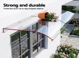 Instahut Window Door Awning 0.4mx2m Transparent AWN-04X2-CLR