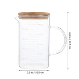Transparent Glass Measuring Cup with Scales for Home Use, Easy Clean, Convenient Cover, 1 Set V1369-AZ3-W-15606