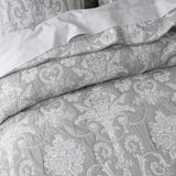 Bianca Olivia Grey Polyester Cotton Jacquard Coverlet Set Super King V442-BCA-COVERLETS-OLIVIA-GREY-SK