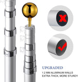 Rustproof Aluminum Flag Pole with 7.2m, Heavy-Duty Telescoping Pole for Outdoors, Gardens, Roof V284-AUS-1