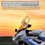 Motorcycle Windshield Adjustable Clip On Windscreen Extension Spoiler Wind Deflector For V1188-MS-227-1200