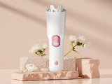 White Portable Cordless Hair Curler - USB-C Rechargeable Automatic Hair Waver with Ceramic Barrel & V888-ELOSUNG32837