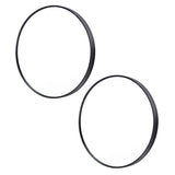 2 Set Wall Mirror Round Aluminum Frame Bathroom 70cm BLACK V274-FT-BM-ALUR-BK70-X2