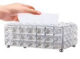 Facial Tissue Holder Light Luxury Crystal Metal Silver Tissue Dispenser Box for Living Room V1294-YM0521-3117230008311