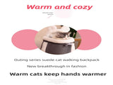 Grey 2-in-1 Ultra-Soft Plush Pet Carrier & Mobile Bed - Portable & Lightweight Cute Cat Ear Design V888-ELOSUNG45395