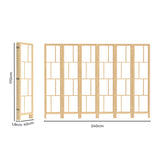 Levede 6 Panel Room Divider 170cm Freestanding Screen RD3004-6-NT