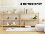 Artiss Bookshelf 3 Tiers Bookcase Display Shelves Wooden Storage Stand Rack Pine FUR-S-BSHELF-04-WD