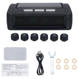Trailer Tire Pressure Monitoring System, Solar Tire Pressure Monitor With 6 External Sensors V1369-AZ3-W-15898