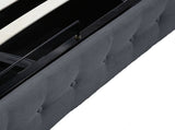 Levede Fabric Bed Frame Queen Tufted Dark Grey BF1008-Q-DG