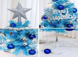 45cm Blue Mini Christmas Tree Set Includes Star Topper, Letter Sign, Ornament Balls & Snowflake V1232-LSSDS-001