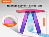 Round Iridescent Side Table, Acrylic End Table, Clear Rainbow Acrylic Coffee Table for Drink, Food, V952-YKLBZYXXCSDGZR4CHV0