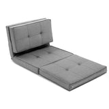 Artiss Floor Lounge Single Sofa Bed Grey Fabric FLOOR-SBL-19LIN-LI-GY