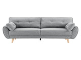Elle Button-Tufted Fabric Sofa Bed with Cushions by Sarantino Light Grey SOFA-M1910-LNN-LGY