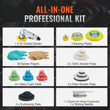 58PCS Air Sander Kit 1/2/3in Random Orbital Air Sander Polisher 15000r/min V952-QDPGJ123C0005YFA5V0