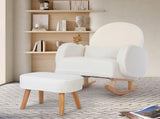 Levede Fleece Rocking Chair with footstool CH1132-BG