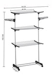CARLA HOME Folding 3 Tier Clothes Laundry Drying Rack with Stainless Steel Tubes for Indoor & LSB-36029
